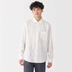 Outlet Muji Chemise en lin lavé pour homme