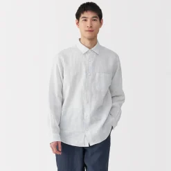 Outlet Muji Chemise en lin lavé pour homme