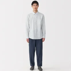 Outlet Muji Chemise en lin lavé pour homme