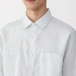 Outlet Muji Chemise en lin lavé pour homme