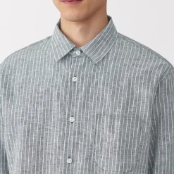 Outlet Muji Chemise en lin lavé pour homme