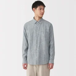Outlet Muji Chemise en lin lavé pour homme