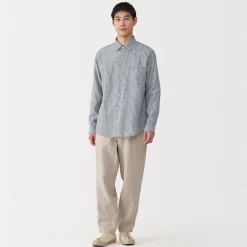 Outlet Muji Chemise en lin lavé pour homme