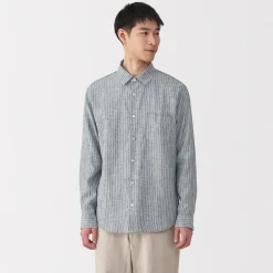 Outlet Muji Chemise en lin lavé pour homme