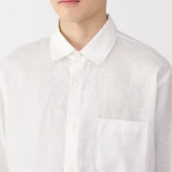 Outlet Muji Chemise en lin lavé pour homme