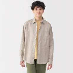 Outlet Muji Chemise en lin lavé pour homme