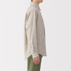 Outlet Muji Chemise en lin lavé pour homme