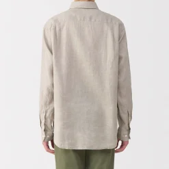 Outlet Muji Chemise en lin lavé pour homme