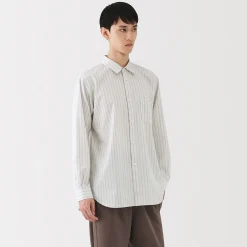Hot Muji Chemise en popeline de coton pour homme