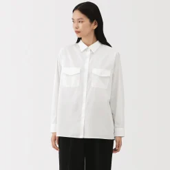 Online Muji Chemise en popeline de coton pour femme