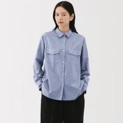 Online Muji Chemise en popeline de coton pour femme