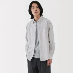Discount Muji Chemise Oxford en coton lavé pour homme…