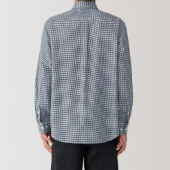 Best Muji Chemise Oxford en coton lavé pour homme Carreaux Bleu Marine Foncé