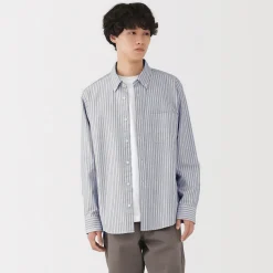 Discount Muji Chemise Oxford en coton lavé pour homme