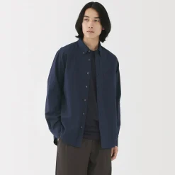 Sale Muji Chemise Oxford en coton lavé pour homme