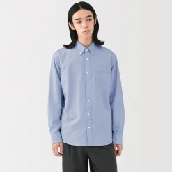 Sale Muji Chemise Oxford en coton lavé pour homme