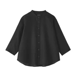 Discount Muji Chemisier à col officier en lin lavé pour femme