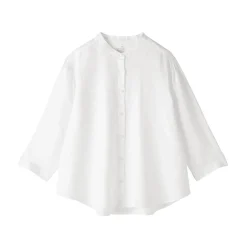 Discount Muji Chemisier à col officier en lin lavé pour femme