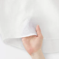 Discount Muji Chemisier à col officier en lin lavé pour femme