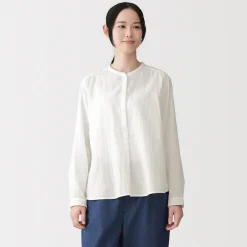 Discount Muji Chemisier en double gaze en mélange de kapok pour femme