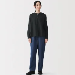 Discount Muji Chemisier en double gaze en mélange de kapok pour femme