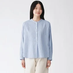 Discount Muji Chemisier en double gaze en mélange de kapok pour femme