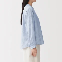 Discount Muji Chemisier en double gaze en mélange de kapok pour femme