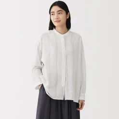 Sale Muji Chemisier transparent en coton biologique à haute torsion