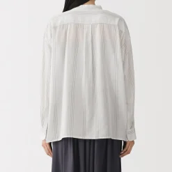 Sale Muji Chemisier transparent en coton biologique à haute torsion