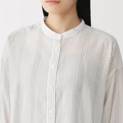 Sale Muji Chemisier transparent en coton biologique à haute torsion