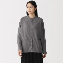 Sale Muji Chemisier transparent en coton biologique à haute torsion