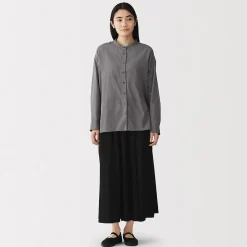 Sale Muji Chemisier transparent en coton biologique à haute torsion