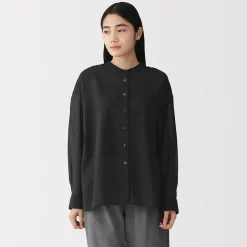 Sale Muji Chemisier transparent en coton biologique à haute torsion