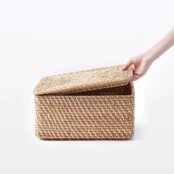 Discount Muji Couvercle pour panier en rotin L35X P36X H3cm