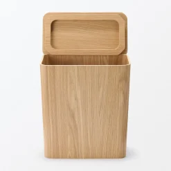 Best Muji Couvercle pour poubelle rectangulaire en bois