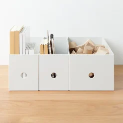 Outlet Muji Demi boîte archive grise en PP L10X P32X H12cm