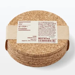 Outlet Muji Ensemble de 5 sous‐verres en liège