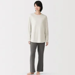 Discount Muji Ensemble de vêtements d'intérieur à manches longues en mélange de lyocell pour femme