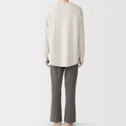 Discount Muji Ensemble de vêtements d'intérieur à manches longues en mélange de lyocell pour femme