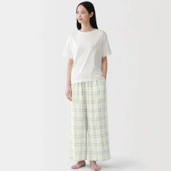 Outlet Muji Ensemble d'intérieur avec pantalon en double gaze pour femme