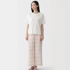 Outlet Muji Ensemble d'intérieur avec pantalon en double gaze pour femme