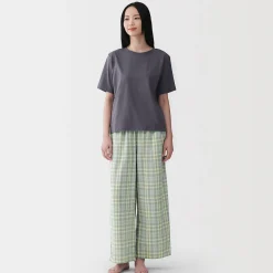 Outlet Muji Ensemble d'intérieur avec pantalon en double gaze pour femme