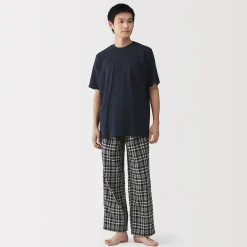 Outlet Muji Ensemble d'intérieur avec pantalon en double gaze pour homme
