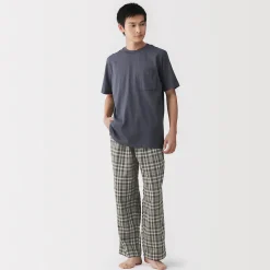 Outlet Muji Ensemble d'intérieur avec pantalon en double gaze pour homme