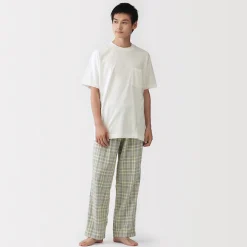 Outlet Muji Ensemble d'intérieur avec pantalon en double gaze pour homme