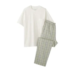 Outlet Muji Ensemble d'intérieur avec pantalon en double gaze pour homme