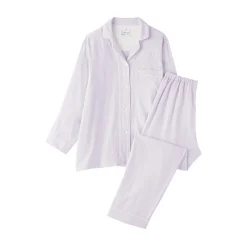 Online Muji Ensemble pyjama à manches longues en gaze double pour femme
