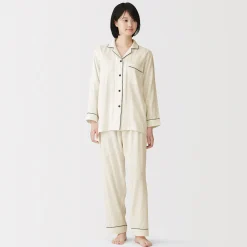 Online Muji Ensemble pyjama à manches longues en gaze double pour femme