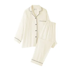 Online Muji Ensemble pyjama à manches longues en gaze double pour femme