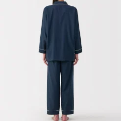 Online Muji Ensemble pyjama à manches longues en gaze double pour femme